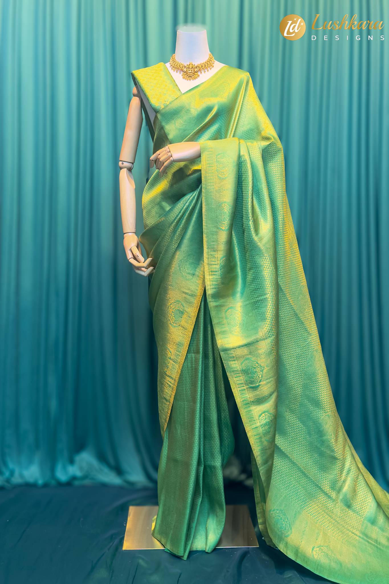 Lushkara Green Banarasi Silk Saree