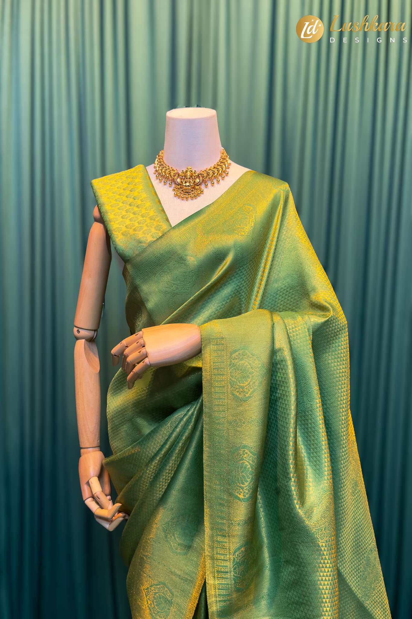 Lushkara Green Banarasi Silk Saree