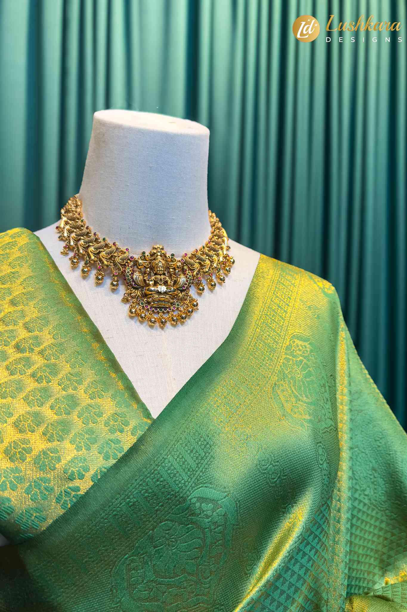 Lushkara Green Banarasi Silk Saree