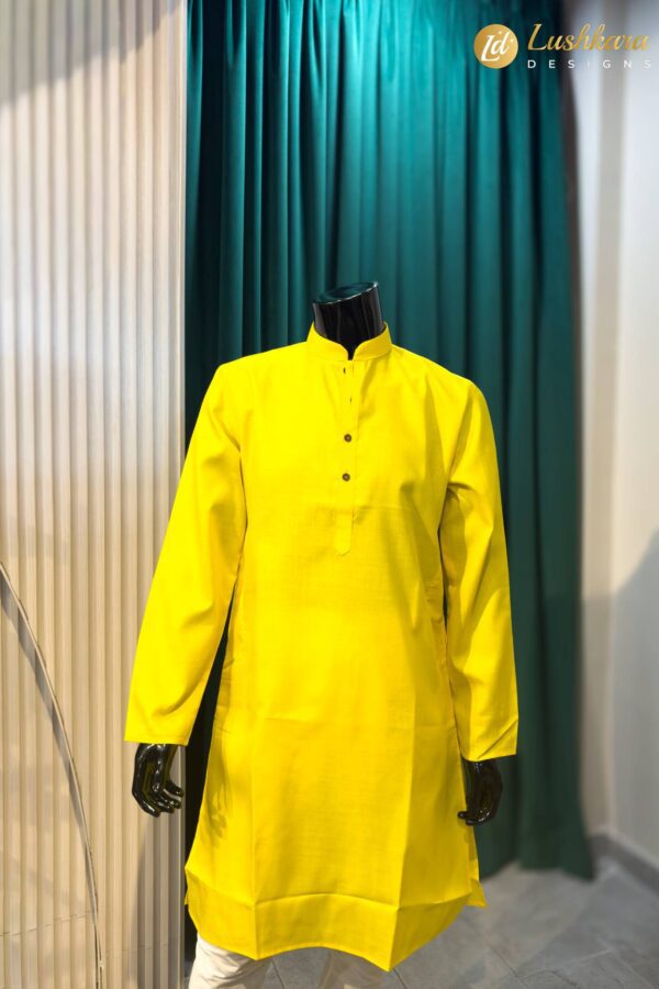 Lushkara Yellow Mens Kurta Pajama Set