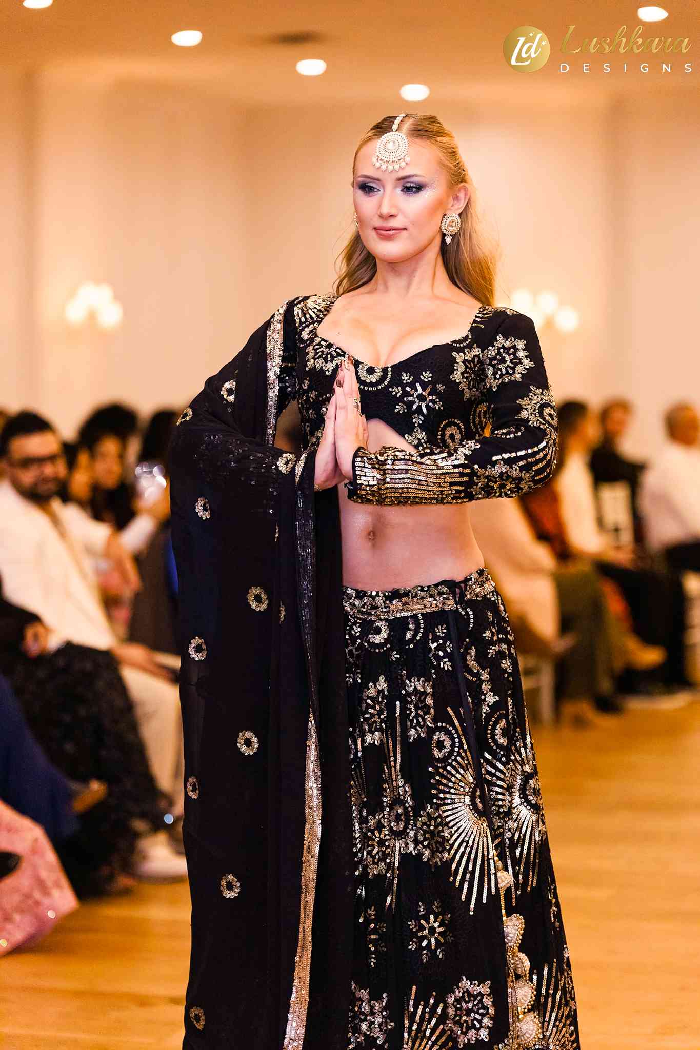 Lushkara Black Sequin Embroidered Lehenga Set