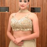 Lushkara Champagne Gold Embroidered Flowy Lehenga