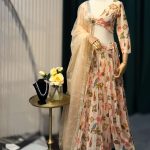 Lushkara Floral Printed Lehenga Set with Net Dupatta