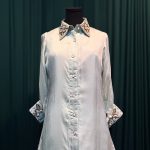 Lushkara Mint Embroidered Collar Long Shirt