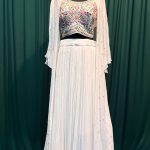 Lushkara White Mirror Work Lehenga Set