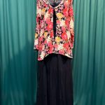 Lushkara Floral Indo Western Top With Black Skirt