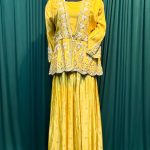 Lushkara Yellow Indo Western Embroidered Jacket Set