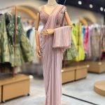 Lushkara Dusty Pink Embellished PreDraped Saree