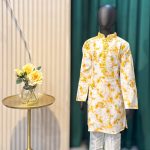 Lushkara Yellow Printed Kids Kurta Set