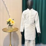 Lushkara Ivory Embroidered Kids Kurta Set