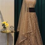 Lushkara Champagne Rose Embroidered Lehenga