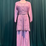 Lushkara Lavender Embroidered Kurta Palazzo Set with Belt