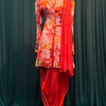 Lushkara Abstract Print Kurta Dhoti Set with Dupatta