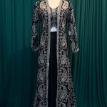 Lushkara Black Embroidered Long Jacket Lehenga Set