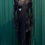 Lushkara Black Ruffled Saree with Sequin Jacket