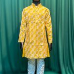 Lushkara Yellow Printed Kids Kurta Set