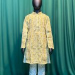 Lushkara Yellow Geometric Printed Pattern Kurti