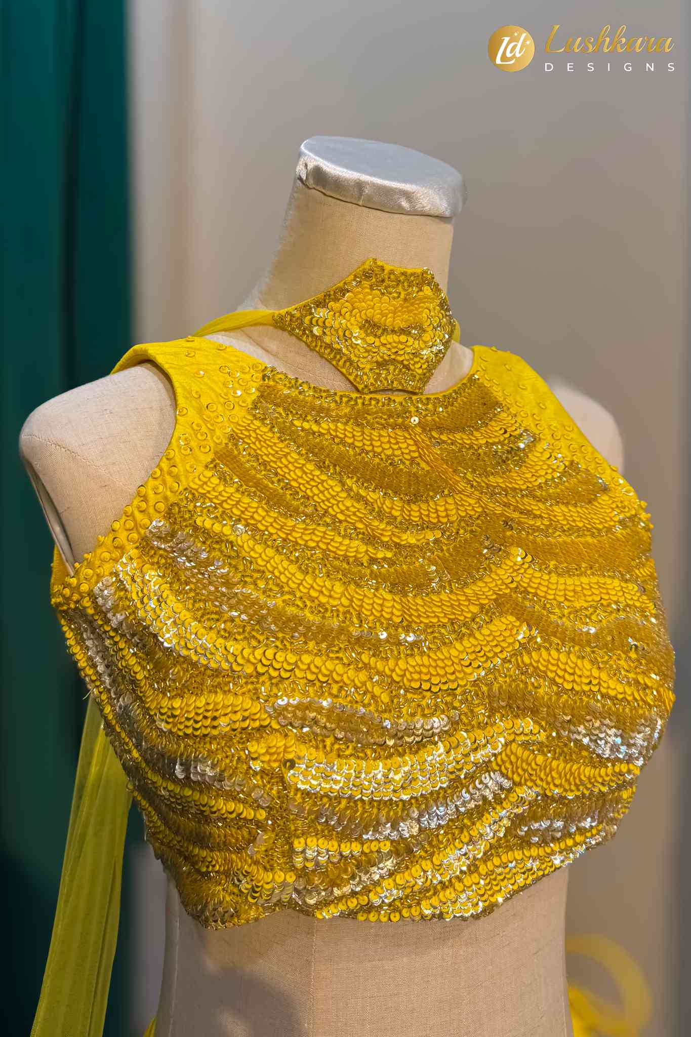 Lushkara Bright Yellow Embroidered Lehenga Set