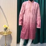 Lushkara Mens Dusty Rose Silk Sherwani