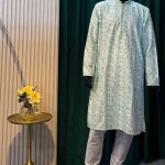 Lushkara Mint Green Textured Kurta for Men