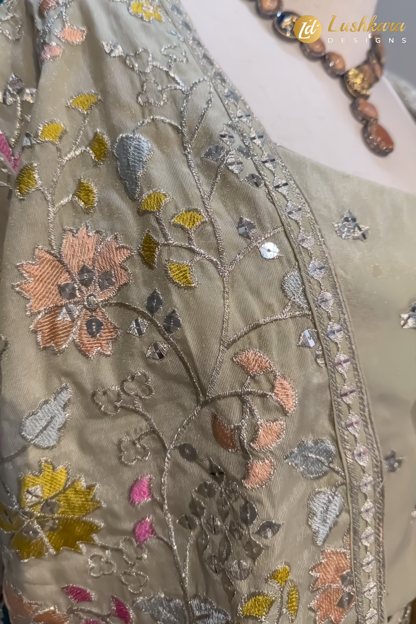 Lushkara Pastel Green Indowestern Set