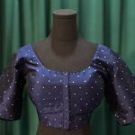 Lushkara Navy Blue Gold Butti Silk Blouse