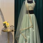 Lushkara Mint Green Embroidered Lehenga Set