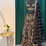 Lushkara Black & Gold Embroidered Lehenga Set