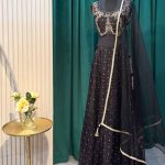 Lushkara Black & Gold Embroidered Lehenga Set