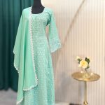 Mint Green Embroidered Salwar Kameez Set with Dupatta