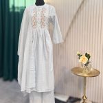 White Embroidered Salwar Kameez Set with Dupatta