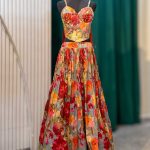 Floral Printed Lehenga with Embellished Corset Blouse