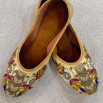 Lushkara Beige Floral Beaded Jutti