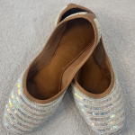 Lushkara Ivory Sequin Embroidered Jutti