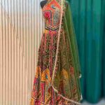 Multicolor Peacock Printed Lehenga Set with Dupatta