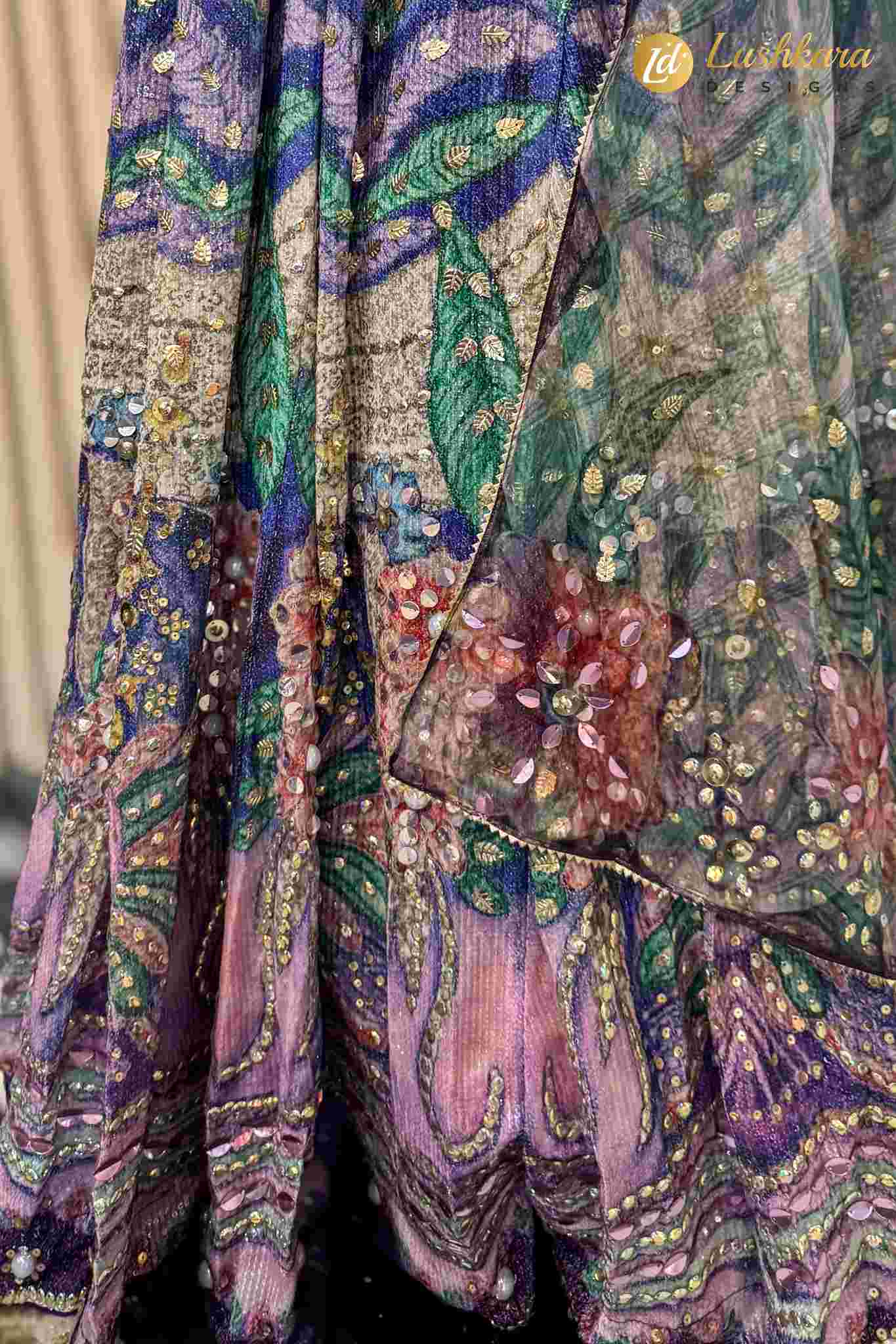 Floral Printed Designer Lehenga Set with Dupatta - Image 3