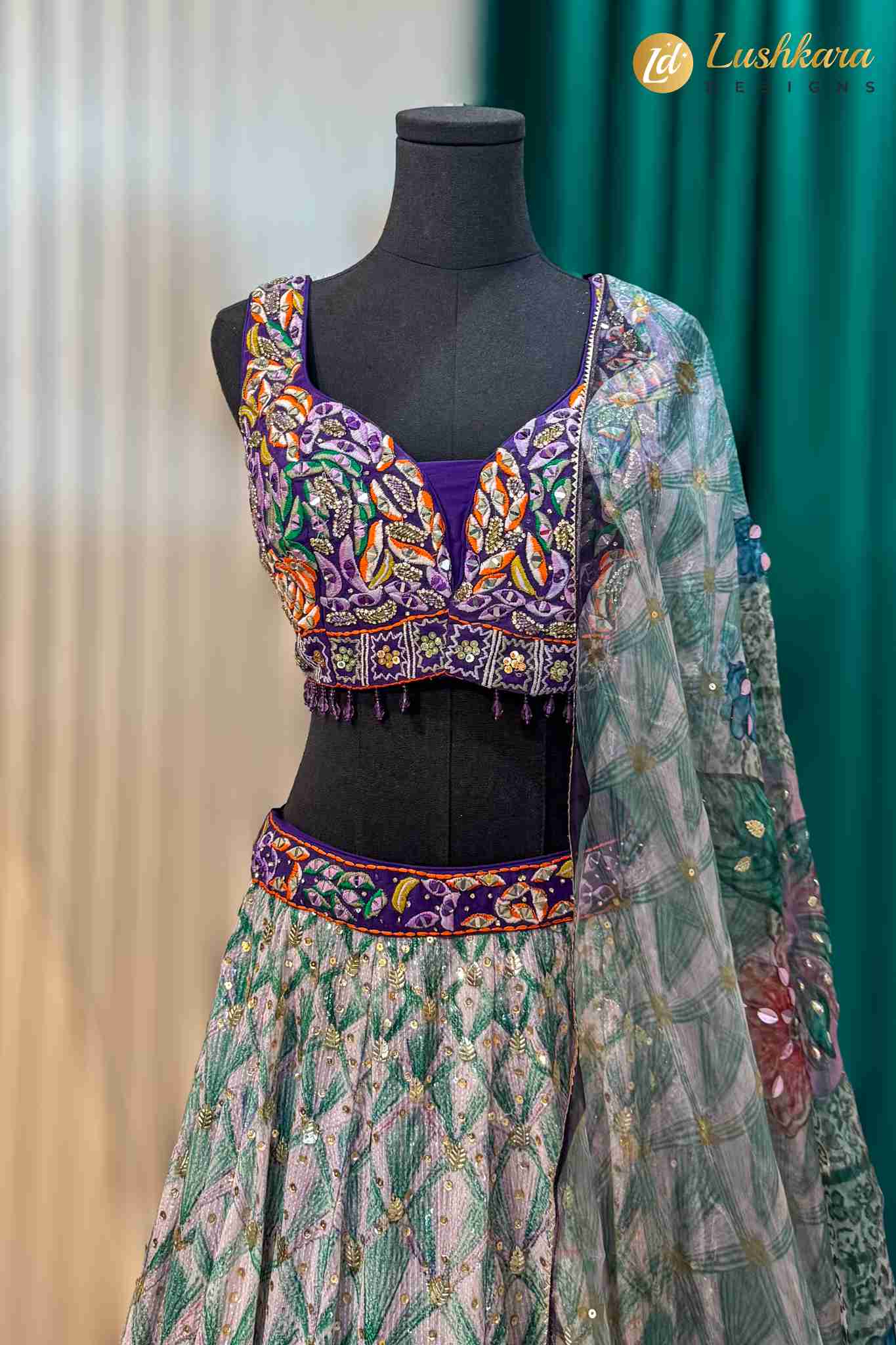 Floral Printed Designer Lehenga Set with Dupatta - Image 2