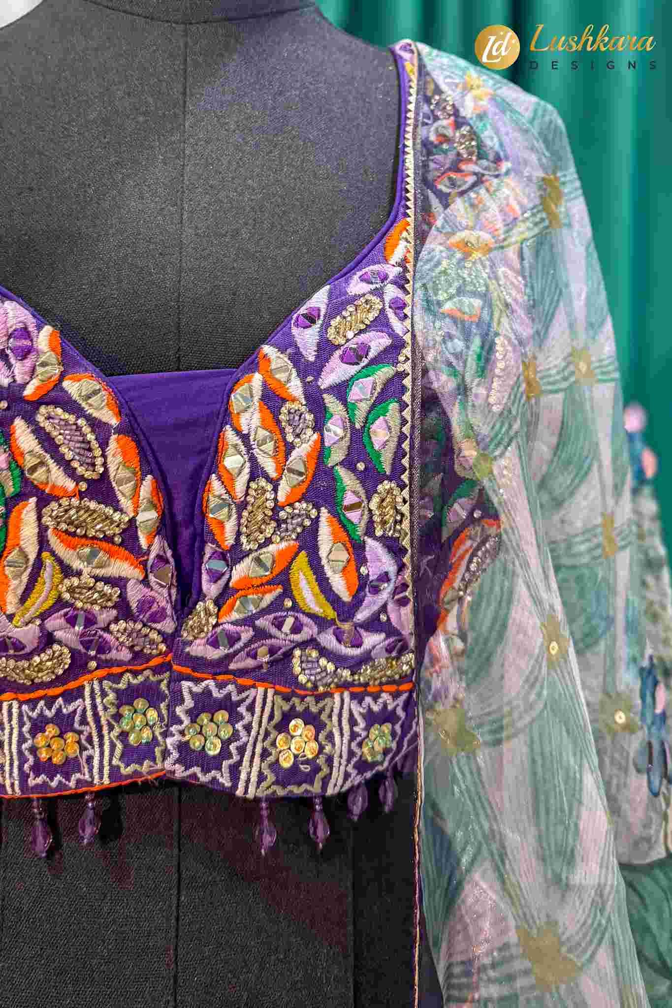 Floral Printed Designer Lehenga Set with Dupatta - Image 4