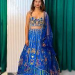 Royal Blue Embellished Lehenga Set with Dupatta