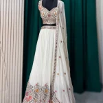 Lushkara Ivory Floral Embroidered Lehenga Set with Dupatta