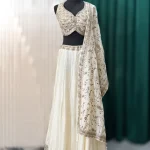 Ivory Cream Embroidered Lehenga Set with Designer Blouse