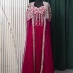 Rani Pink Embroidered Lehenga Set with Embellished Cape