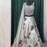 Silver Gold Geometric Lehenga Set