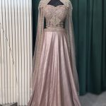 Dusty Mauve Shimmer Lehenga Set with Embellished Blouse and Cape