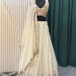 Ivory Floral Embroidered Lehenga Set with Designer Blouse