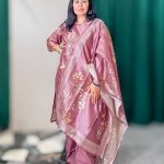 Dusty Rose Pink Floral Printed Kurta Pant Set with Dupatta
